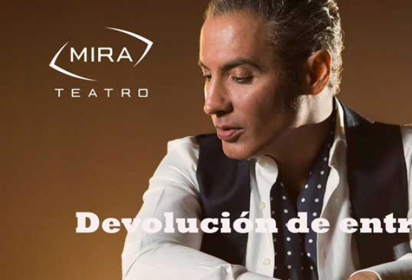 Cartel devolución de entradas MIRA Teatro